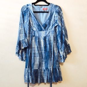 Betsy Johnson V-Neck Blue Dress